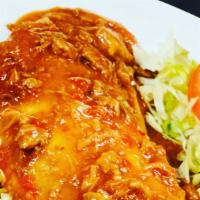 1 Burrito · With your choice of meat (pork, chicken, beef, chorizo, pastor, or crab), smothered in your ...