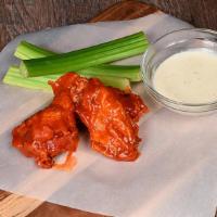 Buffalo Wings · Coated with your choice of hot, extra hot, teriyaki or bbq.