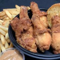 5Pc Drumsticks · Includes french fries, bread stick, side PIWIS sauce.