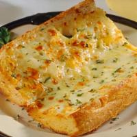 Garlic Bread · garlic bread and topped with melted mozzarella.