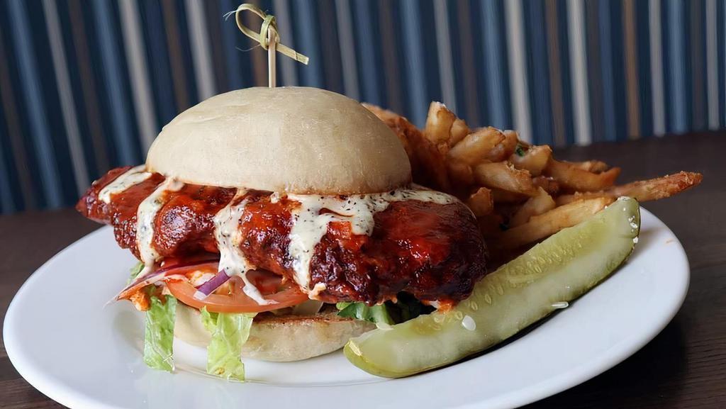 Buffalo Chicken · Choice of Grilled or Fried, Red Onion, Tomato, Lettuce & Ranch