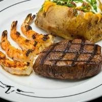 Lunch Gulf Coast Steak And Shrimp · 6 oz center-cut top sirloin with grilled or fried shrimp. Served with a side & complementary...