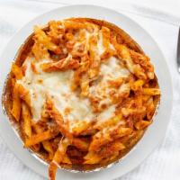 Baked Ziti · Pasta with creamy ricotta, Parmesan cheese with marinara, or meat sauce.