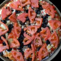The Veggie Feast Pizza · A combination of fresh vegetables mushrooms, onions, red and green peppers, tomatoes, and bl...