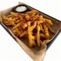 Loaded Straight Fries Full Order · Nacho Cheese, sour cream, & bacon bits