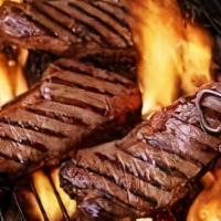 New York Strip Steak · 14oz Angus With Potato and Mushrooms
Includes Oven Baked Bread