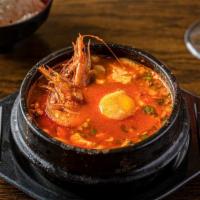 Seafood Sundubu · Seafood & Soft tofu stew.