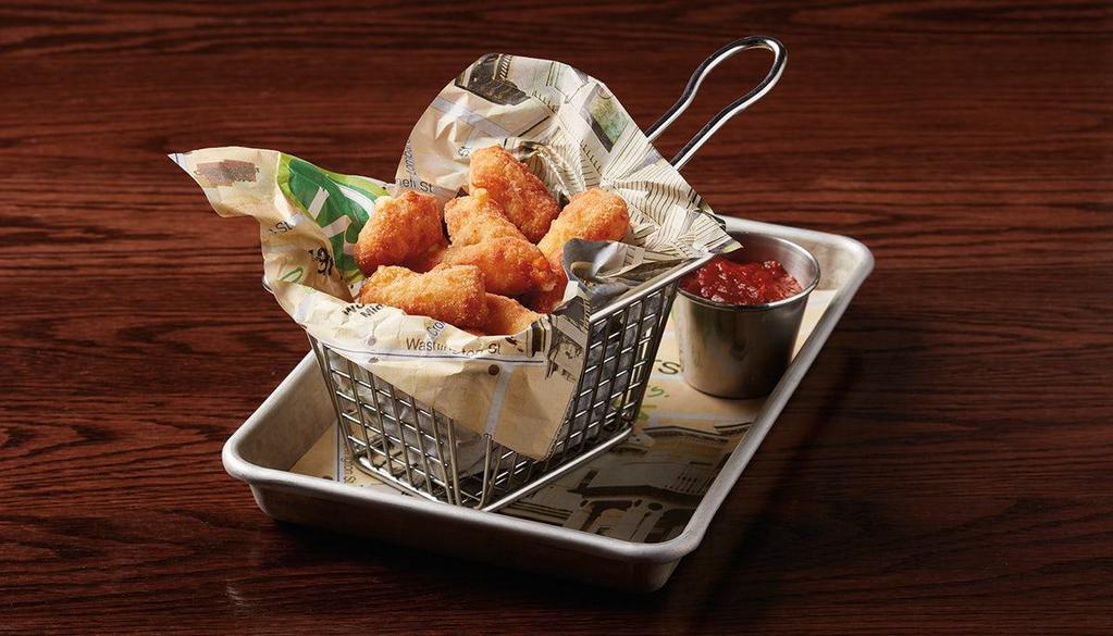 Cheese Curds · crispy cheese curds served with tomato jam