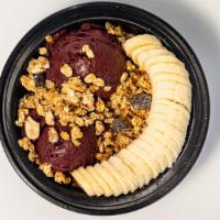 Original Acai Bowl · Acai, fresh banana, and granola.  Add peanut butter or blueberries for an additional charge