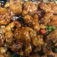 Dragon Meets Phoenix · Hot & Spicy. General tso's chicken with hot and spicy shrimp.