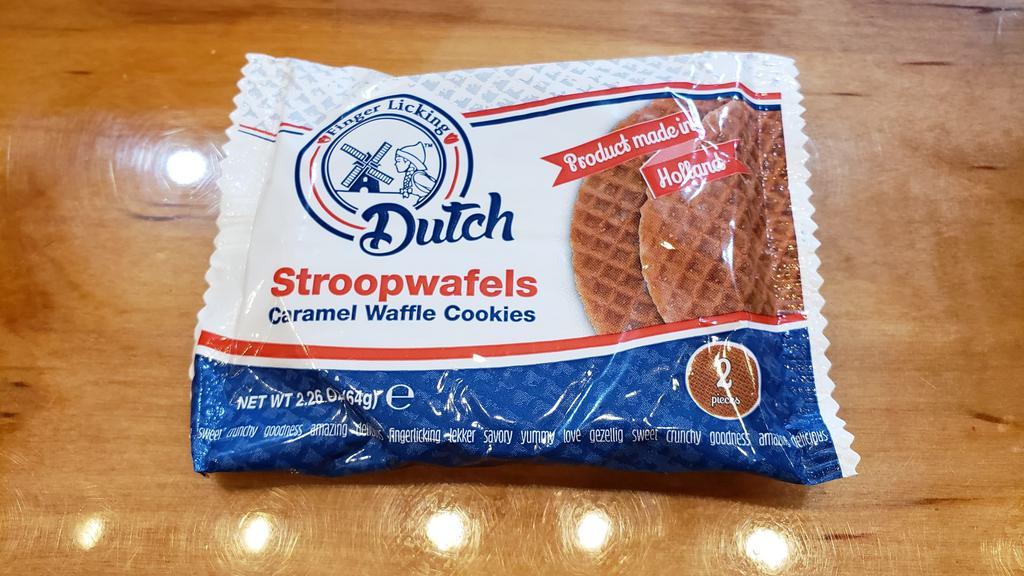 Stroopwafel · Caramel Waffle Cookies by Finger Licking Dutch. 1 cookie per pouch.