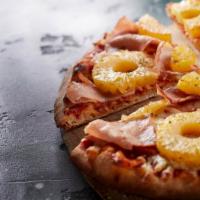 Hawaiian Special Pizza · Fresh out of the Oven, Cheese Pizza topped with Ham, pineapple and extra cheese.