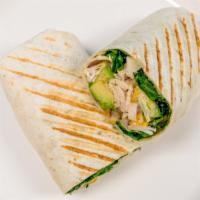 Spicy Avocado Chicken Wrap · Spicy. Grilled chicken breast, grilled onions, spicy mayo, avocado, lettuce, shredded Colby ...