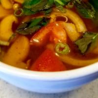 Tom Yum Soup (Thai Hot & Sour Soup) · Choice of meats or seafood simmered in hot and sour broth with lemongrass, onions and mushro...