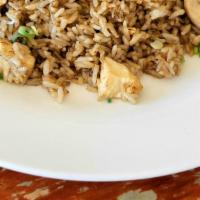 Fried Rice · Choice of meats sautéed with rice, eggs and garlic. Topped with fresh carrots and onions.
