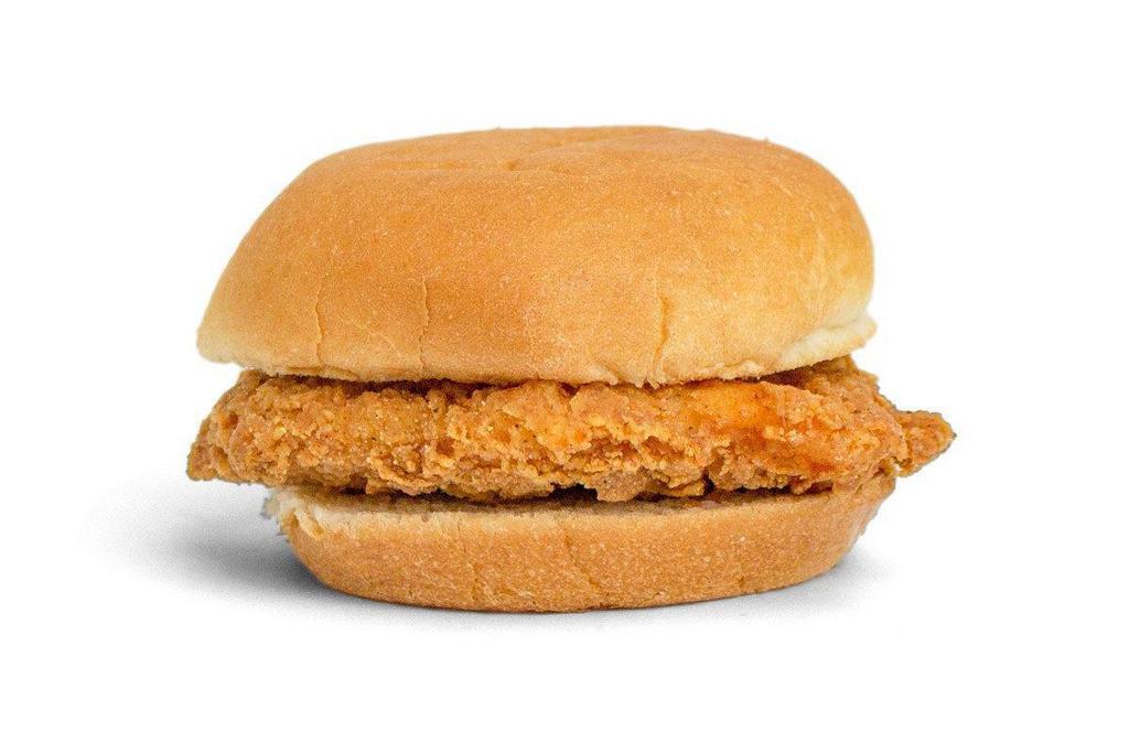 Crispy Chicken Sandwich · Breaded chicken filet on a hamburger bun