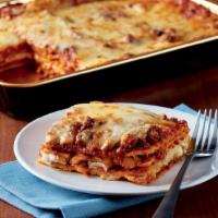 Single Serve Lasagna · Pasta sheets layered with meat sauce, cottage cheese, mozzarella and beef. (340 cal. per cup...