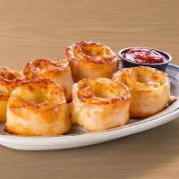 Cheese Rondos · Oven-baked blossoms of pizza dough brushed with our garlic-pesto sauce, stuffed with provolo...
