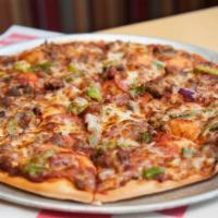 Original Deluxe Pizza · It's back! Remember this from the old days? Our family recipe pizza sauce and provolone, top...