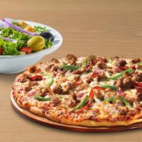 Small Classic Or Deluxe Pizza And Small Garden Salad · Choose any small classic or deluxe pizza and a small garden salad.
