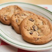 Three Big Chocolate Chunk Cookie · Three oven-baked cookies, loaded with chocolate chunks. Crisp on the edges and chewy in the ...