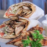 Chicken Gyro · Served with lettuce, tomato, onion and tzatziki.