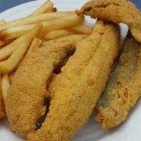 Whiting · Served with  Bread, Coleslaw and Fries.