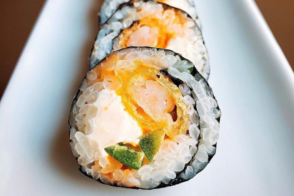 Golden Driller Roll · Tempura shrimp, jalapeño and cream cheese with spicy mayo.