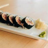 *Spicy Tuna Roll · With cucumber, scallions, spicy mayo and shichimi pepper.