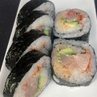 *Spicy Yellowtail Roll · With cucumber, scallions, spicy mayo and shichimi pepper.