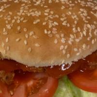 Sandwich · Our own fresh boneless breast of chicken sandwich. Grilled with lettuce, tomato, BBQ sauce, ...