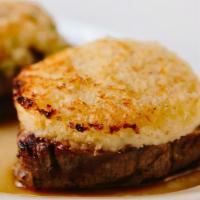 Filet Medallion Duo · Choose two crust- parmesan, horseradish or blue cheese.