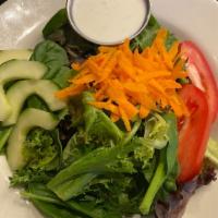 Field Greens Salad · Cucumbers, tomatoes, carrots, choice of dressing