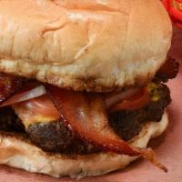 Bacon Double Cheeseburger · Two all-beef patties with American Cheese and Smoked Bacon.