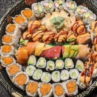 Sushi Combo 2 · Include No.9 roll
Rainbow roll
california roll, shrimp tempura roll, avocado roll, cucumber ...