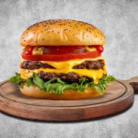Vinatge Patty Cheeseburger · Double patty hamburger patty loaded with cheddar & swiss cheese