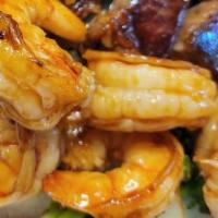 Shrimp · Hibachi shrimp, fried rice, zucchini, onion, broccoli, yum-yum sauce and ginger sauce