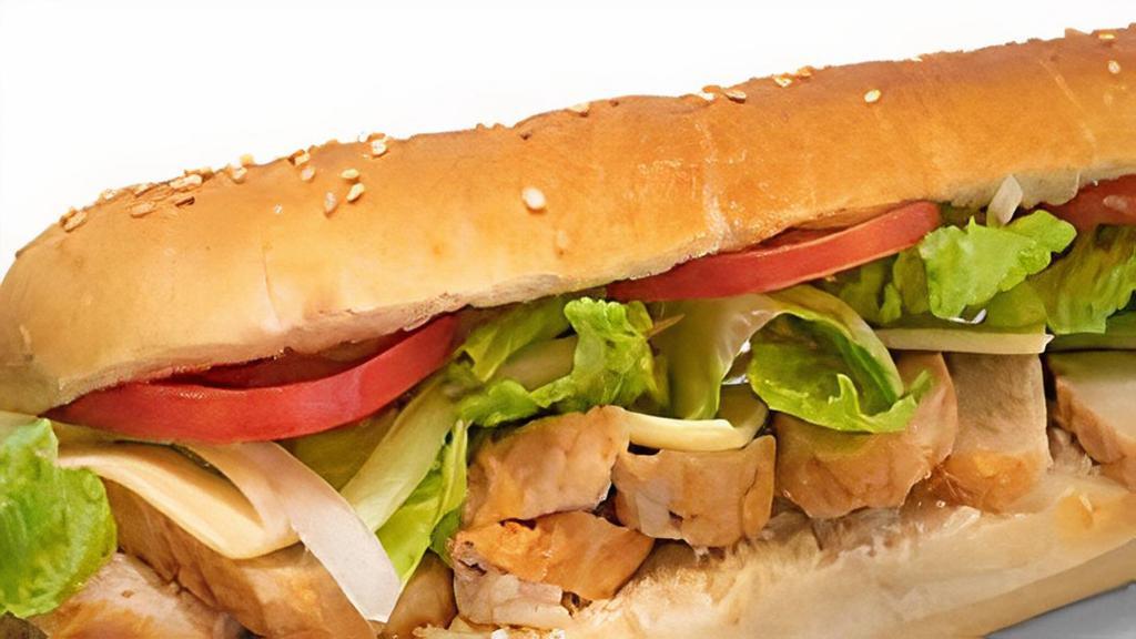 Turkey Breast N' Cheese (Large) · Turkey, cheese, onions, lettuce, tomatoes, mayo (specify unwanted toppings in special requests).