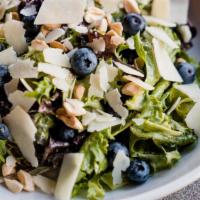 Blueberry Almond Salad (Regular) · SEASONAL - Field Greens, Fresh Blueberries, Marcona Almonds, Parmesan Cheese, and House made...