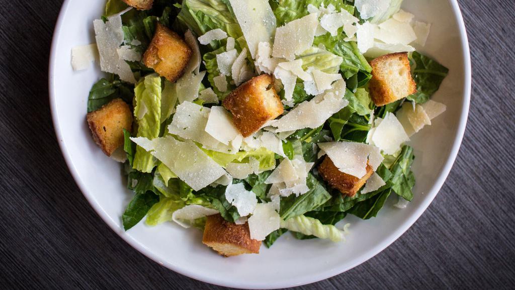 Caesar Salad (Side) · Romaine Lettuce, Parmesan Garlic Croutons, Shaved Parmesan, Caesar Dressing