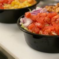 Westside Salad · Choice of chicken, plain chicken, BBQ chicken, spicy chicken, lettuce, bacon, tomatoes, feta...