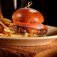 Classic Burger · Half pound dry aged Angus beef patty, LTO, american cheese, brioche bun