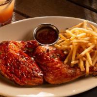 Big G'S Barbeque Chicken · All natural roasted half-chicken, BBQ sauce, french fries