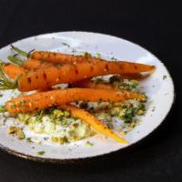 Grilled Carrots · Dill yogurt, pistachio, honey