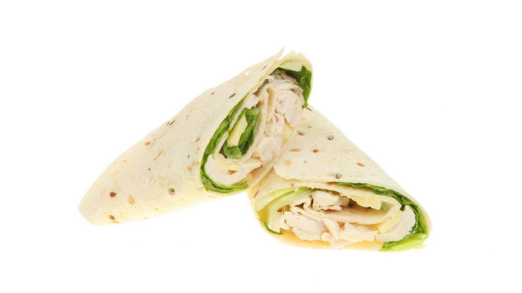 Chicken Caesar Wrap · Delicious Wrap made with Grilled chicken breast with romaine lettuce, Parmesan cheese and Caesar dressing.