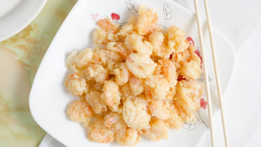 Coconut Shrimp · A shrimp dish prepared using shrimp and coconut as primary ingredients. It is prepared as a crunchy dish with the shrimp coated with tempura and then sautéed using coconut milk.