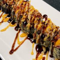 K & K Roll  (Deep Fried) · Spicy tuna, avocado DEEP FRIED  top with spicy crab, eel sauce and spicy mayo