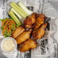 Chicken Wings  · Served with veggie stick and appropriate sauce.