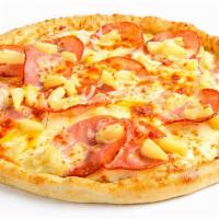 Tropical Hawaiian Special Pizza · Canadian ham, smoked bacon, pineapple, cheddar, and Saprino's gourmet cheese blend.