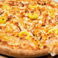 Buffalo Ranch Chicken · Sarpino's traditional pan pizza baked to perfection and topped with Ranch and Buffalo-style ...